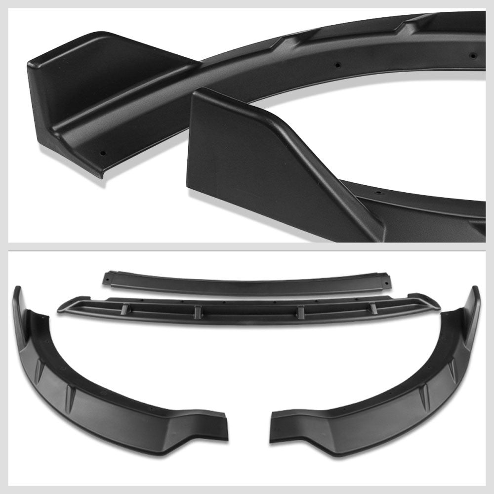 [Matte Black] Front Bumper Lip Chin Wing Guard Body Kit For 15-22 Dodge Charger Facelift LD