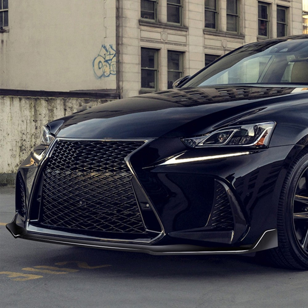 [Painted Gloss Black] Front Bumper Lip Guard For 16-20 Lexus IS200t IS300 IS350