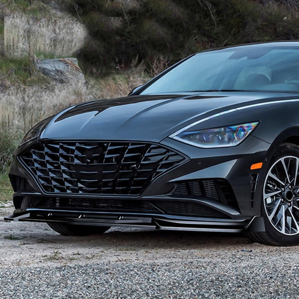 [Painted Gloss Black] Front Bumper Lip Guard Body Kit For 20+ Hyundai Sonata