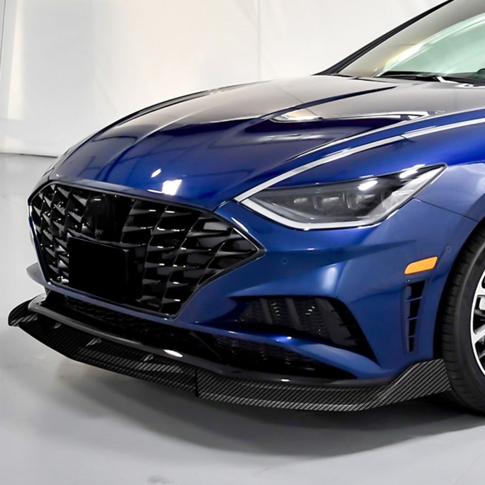 [Carbon Style Look] Front Bumper Lip Chin Guard Body Kit For 20+ Hyundai Sonata