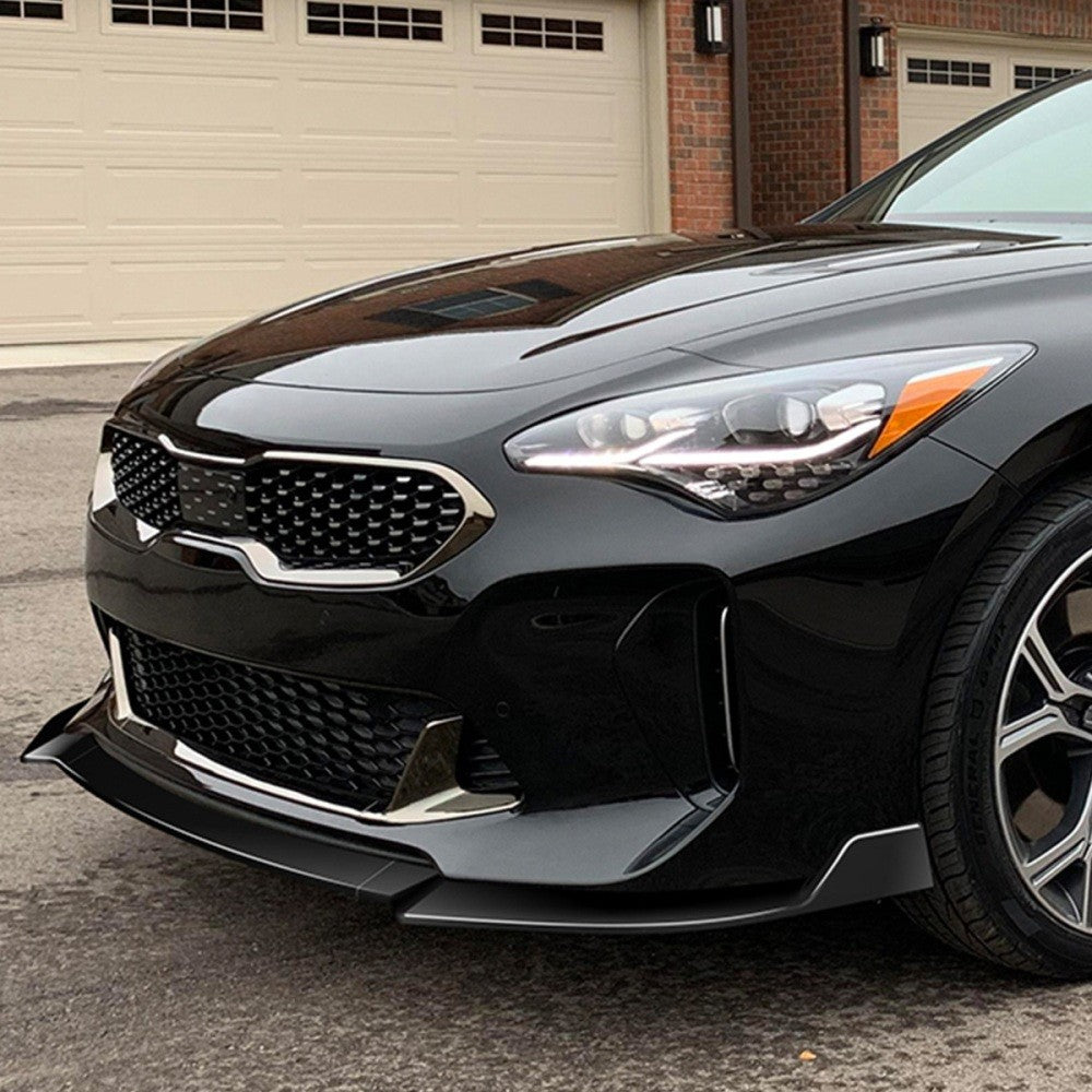 [Painted Gloss Black] Front Bumper Lip Guard Body Kit For 18-22 Kia Stinger CK