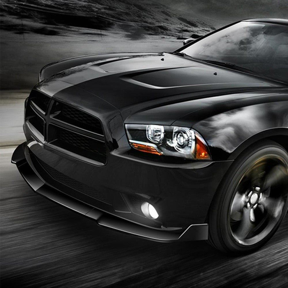[Painted Gloss Black] Front Bumper Lip Guard Body Kit For 11-14 Dodge Charger
