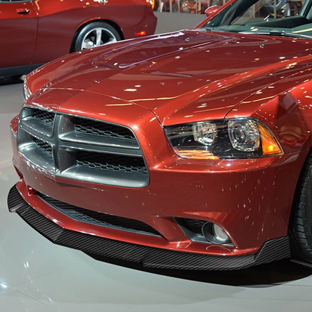 [Carbon Style Look] Front Bumper Lip Chin Guard Body Kit For 11-14 Dodge Charger