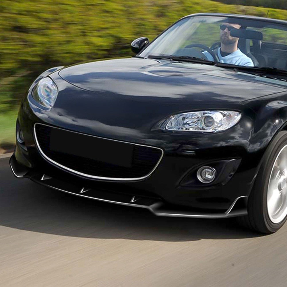 [Painted Gloss Black] Front Bumper Lip Guard Body Kit For 09-13 Mazda MX-5 Miata