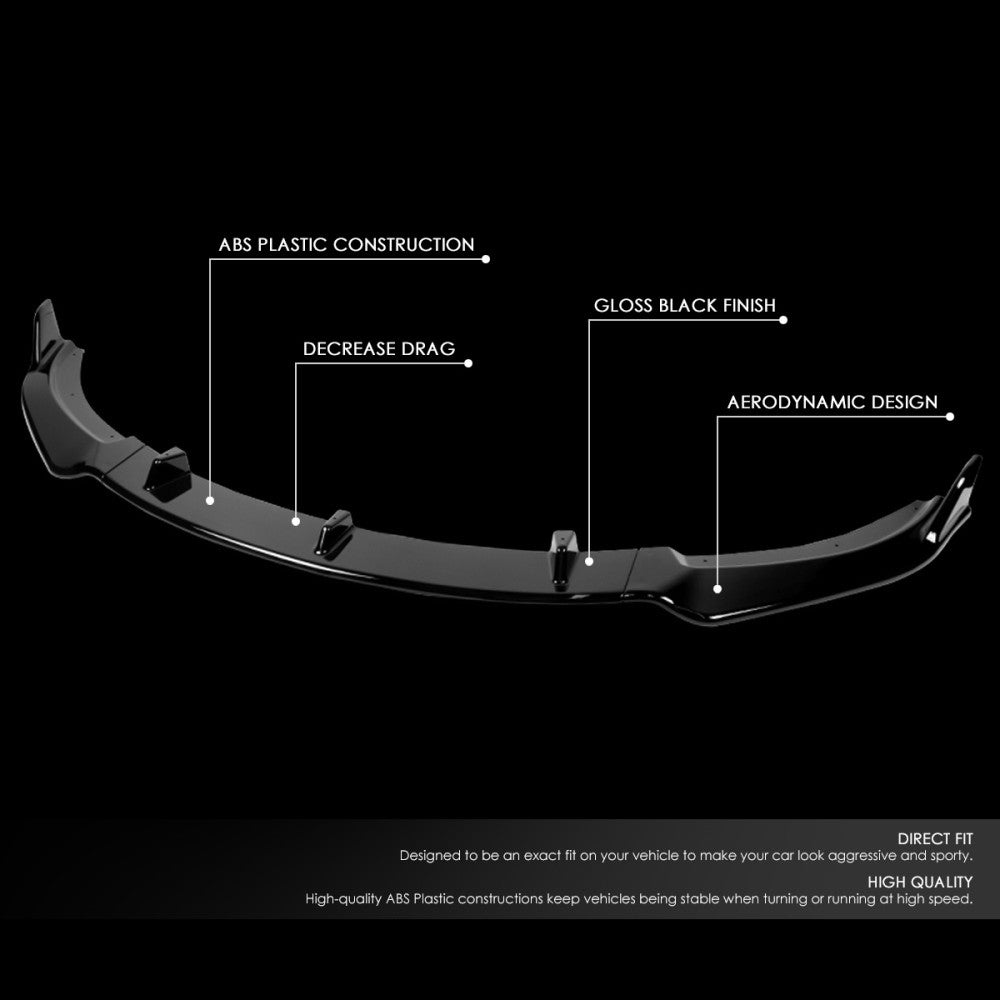 [Painted Gloss Black] Front Bumper Lip Guard Body Kit For 09-13 Mazda MX-5 Miata