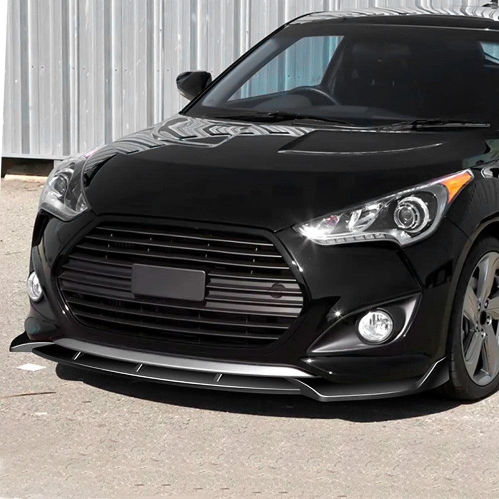 [Painted Gloss Black] Front Bumper Lip Guard For 13-17 Veloster 1.6L Turbo FS