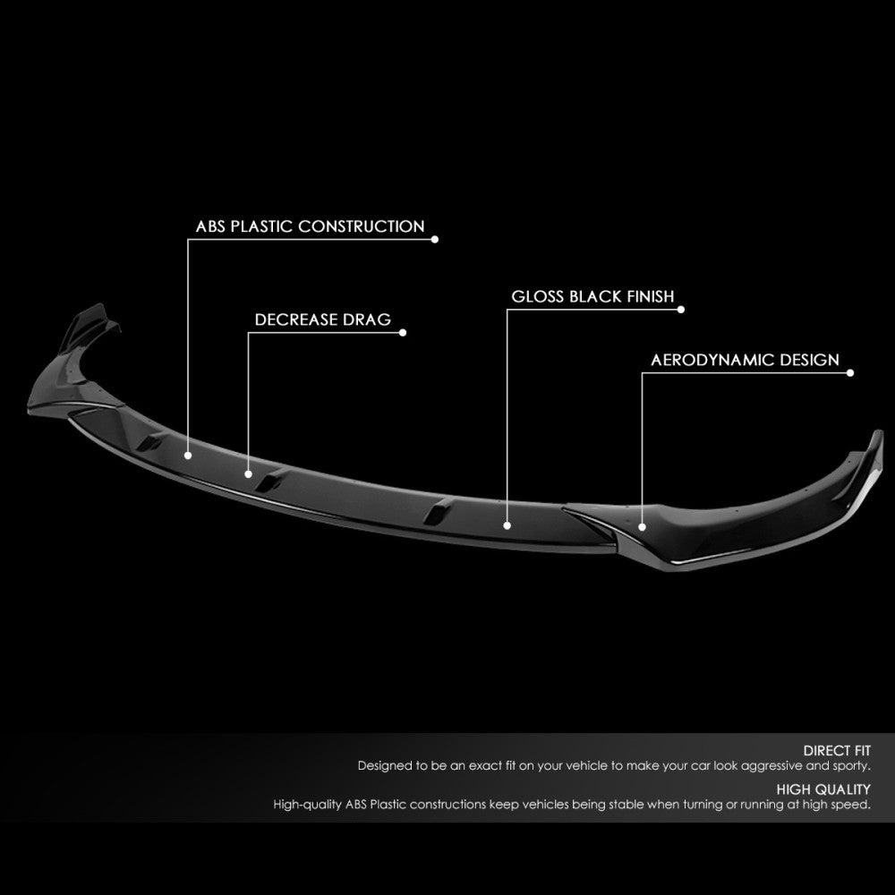 [Painted Gloss Black] Front Bumper Lip Guard For 13-17 Veloster 1.6L Turbo FS