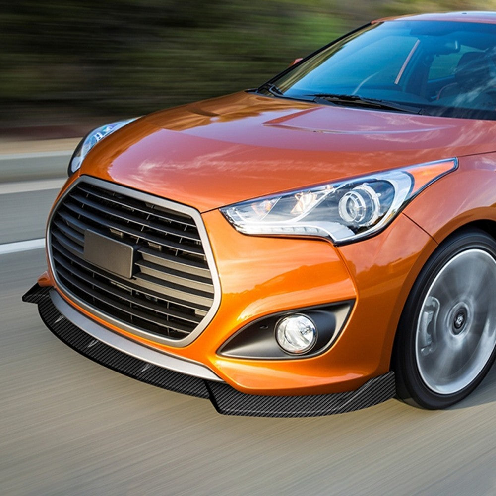 [Carbon Style Look] Front Bumper Lip Chin Guard For 13-17 Veloster 1.6L Turbo FS