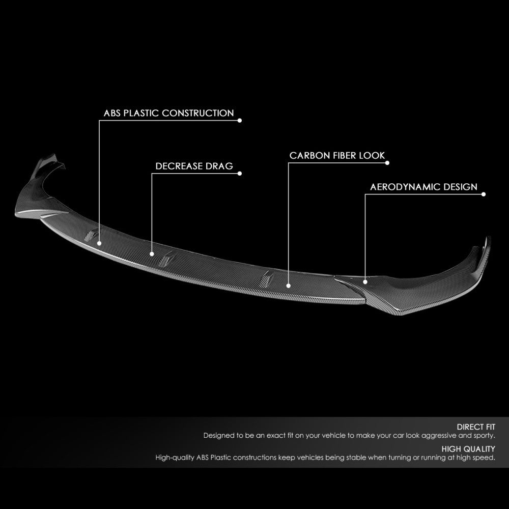 [Carbon Style Look] Front Bumper Lip Chin Guard For 13-17 Veloster 1.6L Turbo FS
