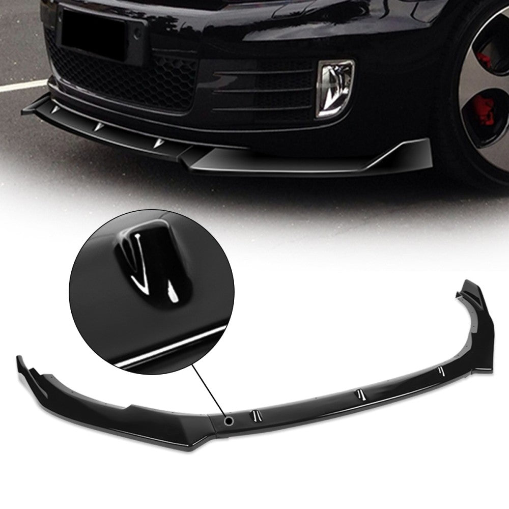 [Painted Gloss Black] Front Bumper Lip Guard Kit For 10-13 Volkswagen GTI MK6