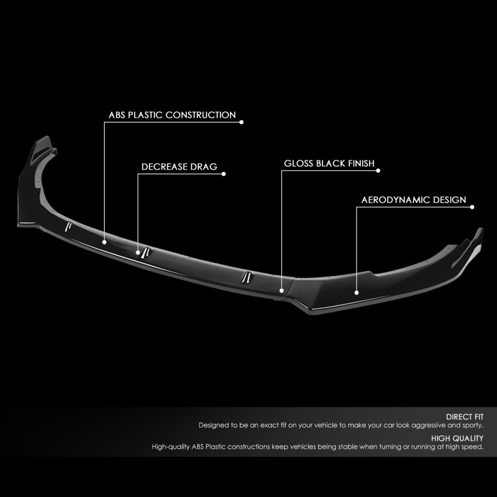[Painted Gloss Black] Front Bumper Lip Guard Kit For 10-13 Volkswagen GTI MK6