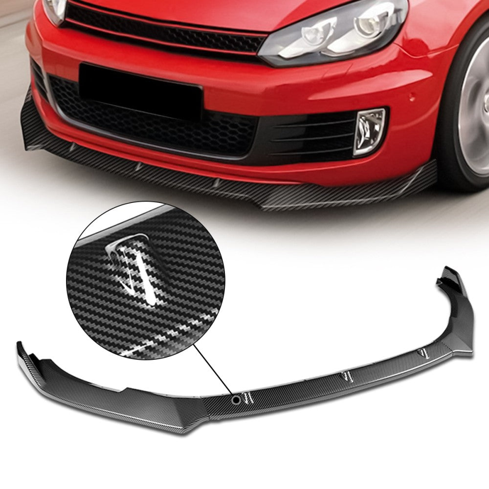 [Carbon Style Look] Front Bumper Lip Chin Guard Kit For 10-13 Volkswagen GTI MK6