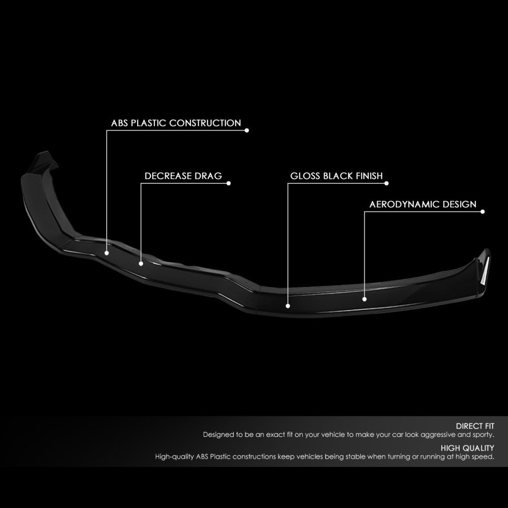 [Painted Gloss Black] Front Bumper Lip Chin Side Canard V1 For 14-19 Corvette C7