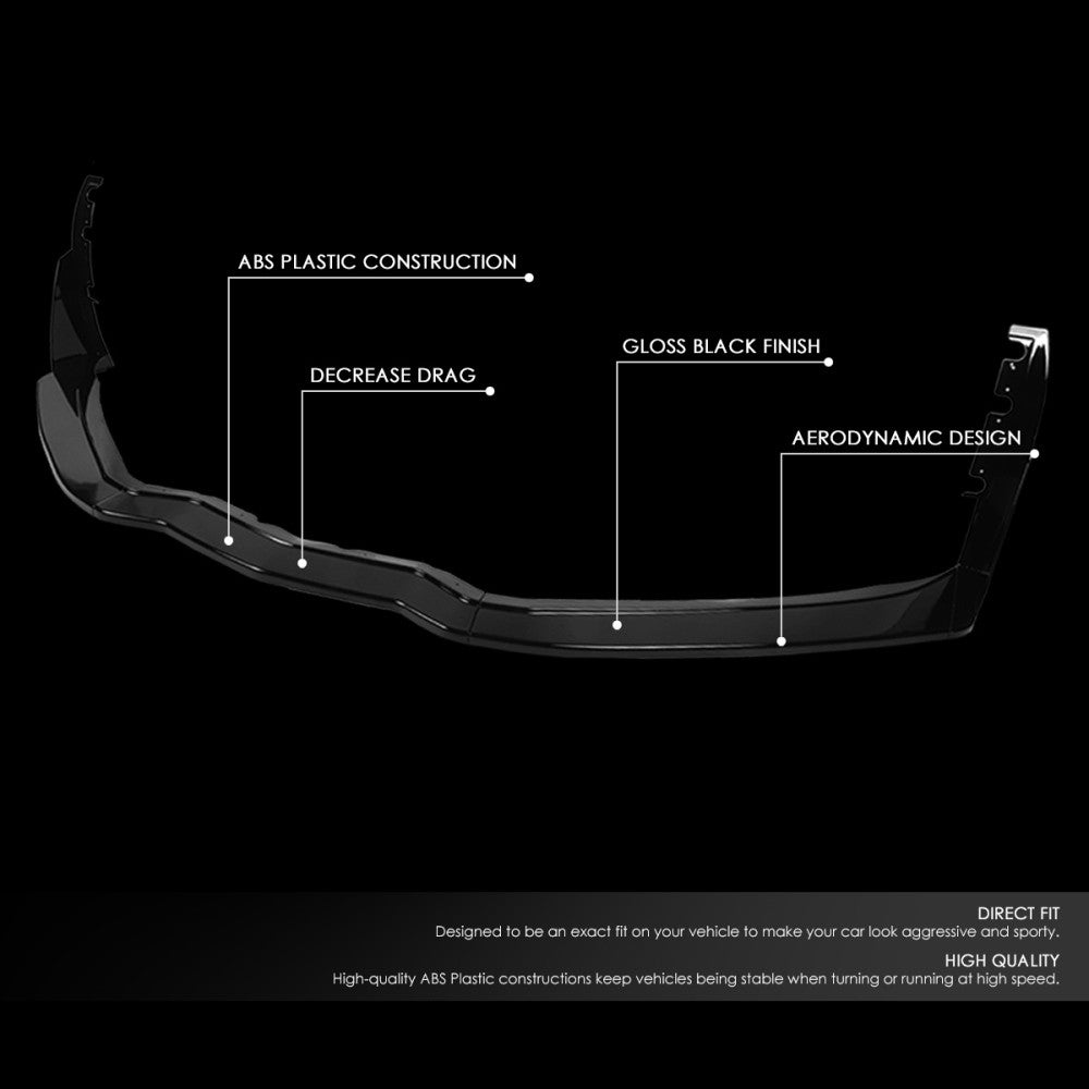 [Painted Gloss Black] Front Bumper Lip Chin Side Canard V2 For 14-19 Corvette C7