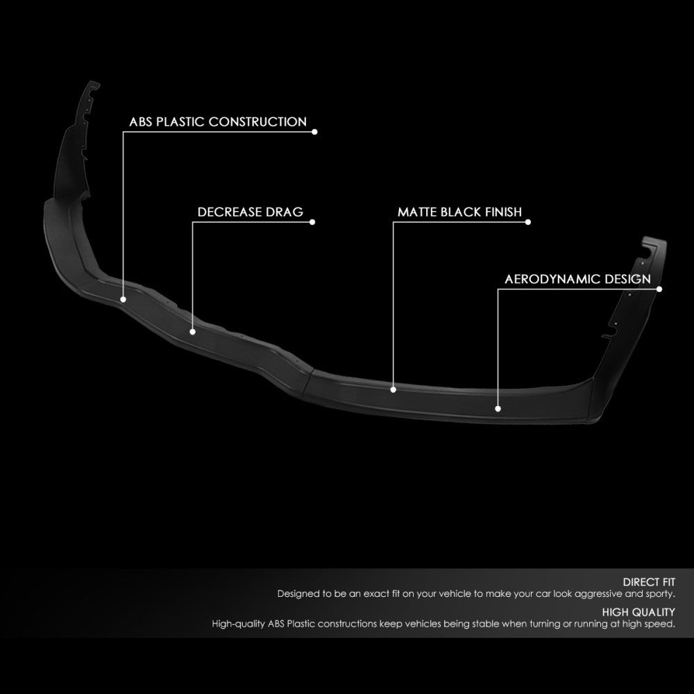 [Matte Black] Front Bumper Lip Chin Guard Side Canard V2 For 14-19 Corvette C7