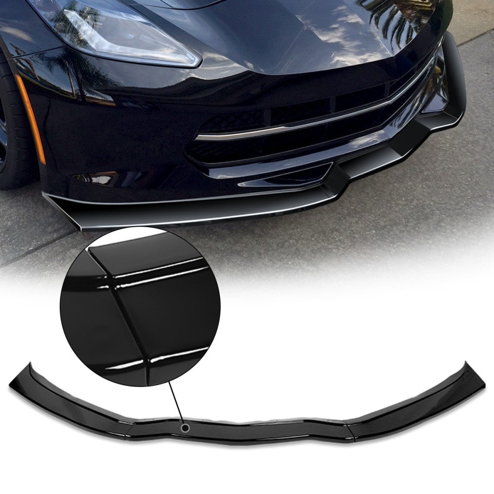 BFC Glossy Black Front Bumper Lip Wing Diffuser 14-19 Corvette C7 27-BMPL-F567-CCC-PBK