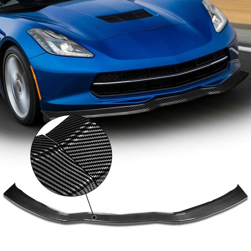 BFC Carbon Look Front Bumper Lip Wing Diffuser 14-19 Corvette C7 27-BMPL-F567-CCC-PCF