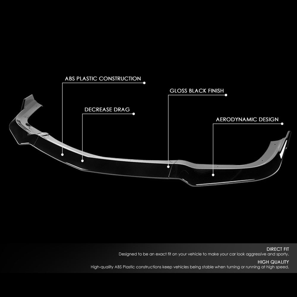[Painted Gloss Black] Front Bumper Lip Guard Kit For 11-14 Dodge Charger SRT8