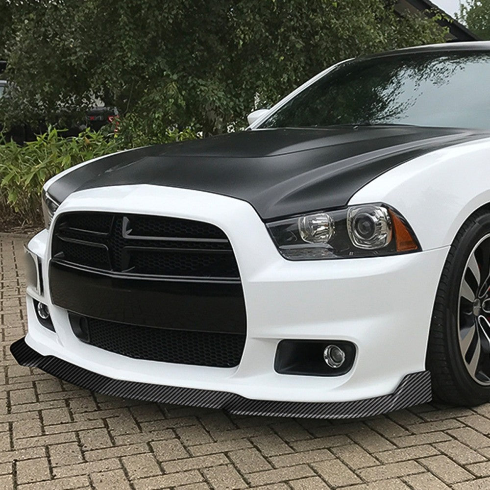 [Carbon Style Look] Front Bumper Lip Guard Body Kit For 11-14 Dodge Charger SRT8
