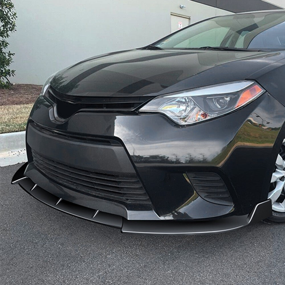 [Painted Gloss Black] Front Bumper Lip Body Kit For 14-16 Toyota Corolla E170