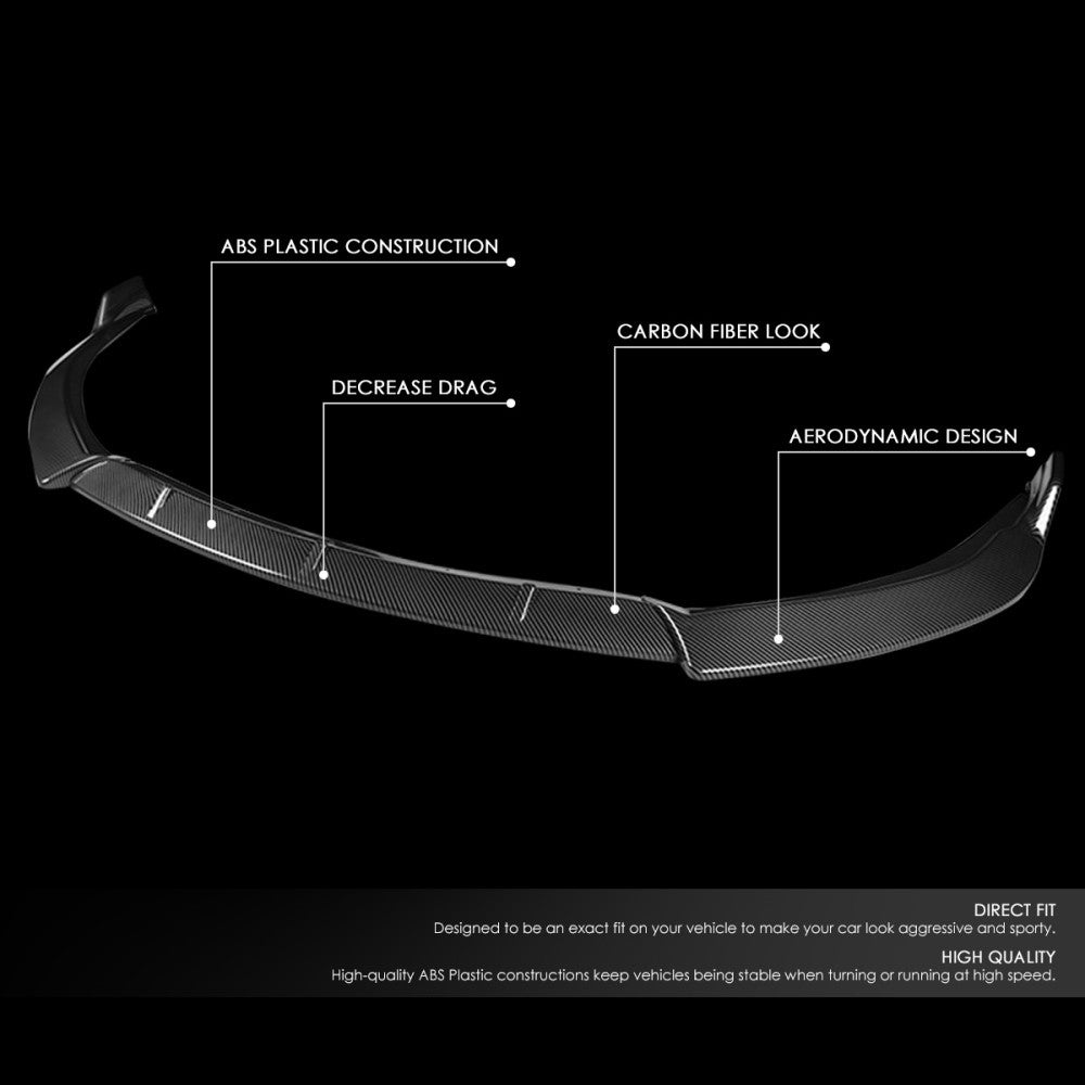 [Carbon Style Look] Front Bumper Lip Chin Body Kit For 14-16 Toyota Corolla E170