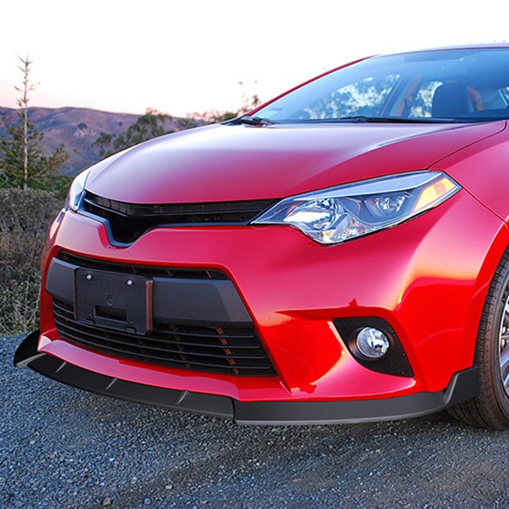 [Matte Black] Front Bumper Lip Chin Wing Body Kit For 14-16 Toyota Corolla E170