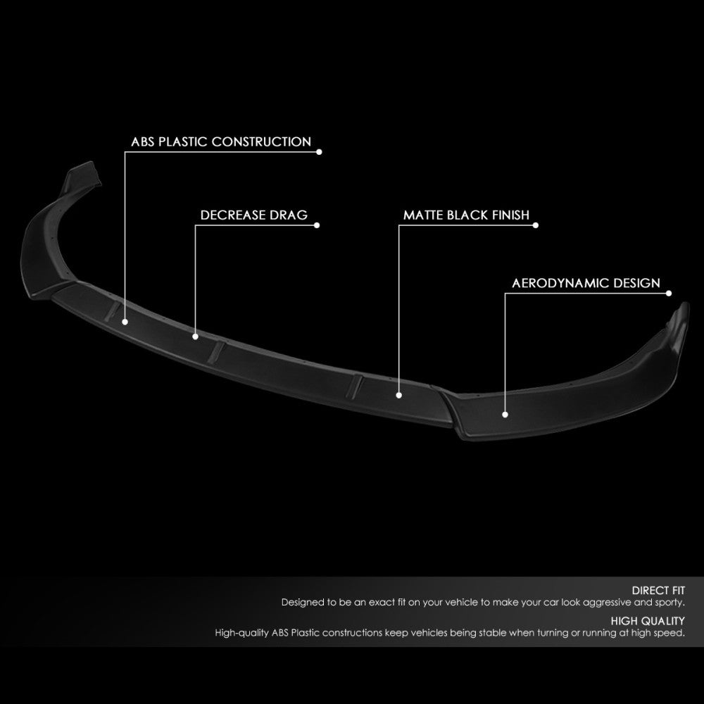 [Matte Black] Front Bumper Lip Chin Wing Body Kit For 14-16 Toyota Corolla E170