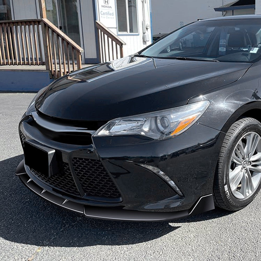 [Painted Gloss Black] Front Bumper Lip Chin Body Kit For 15-17 Toyota Camry XV50