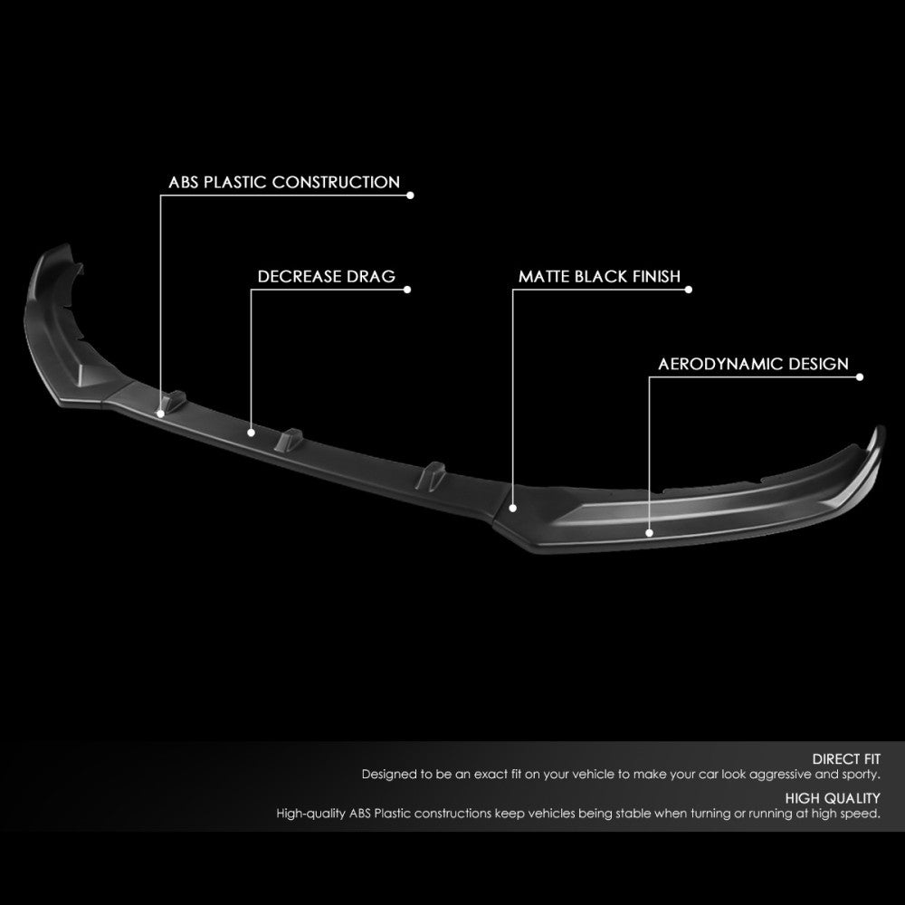 [Matte Black] Front Bumper Lip Chin Wing Guard Body Kit For 16-19 Jaguar XE X760