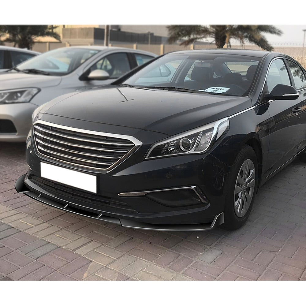 [Painted Gloss Black] Front Bumper Lip Guard Spoiler For 15-17 Hyundai Sonata LF