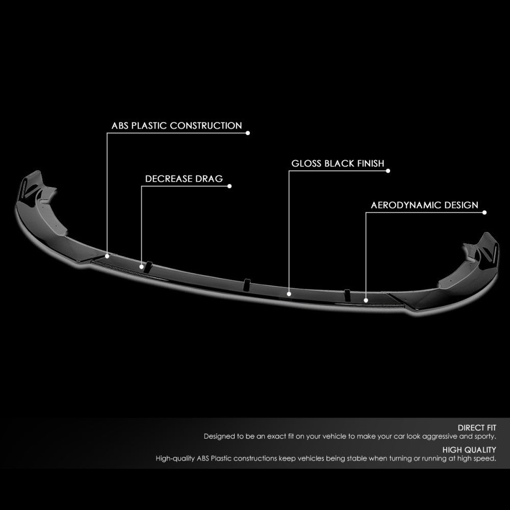 [Painted Gloss Black] Front Bumper Lip Guard Spoiler For 15-17 Hyundai Sonata LF