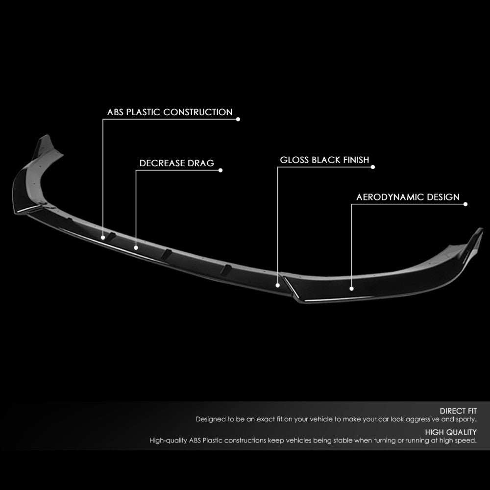 [Painted Gloss Black] Front Bumper Lip Chin Guard For 14-16 Audi A3 8V 3rd Gen