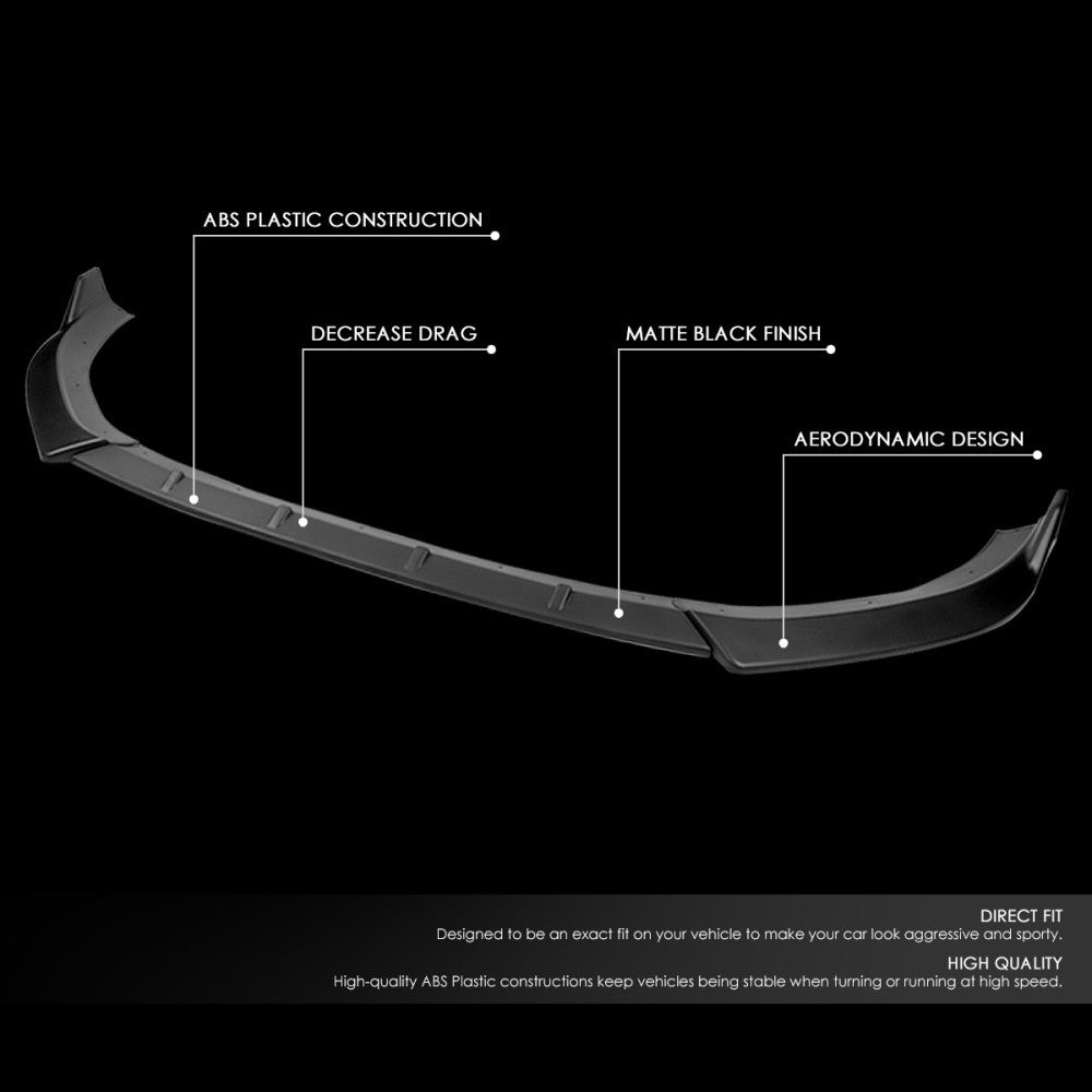 [Matte Black] Front Bumper Lip Chin Guard Body Kit For 14-16 Audi A3 8V 3rd Gen