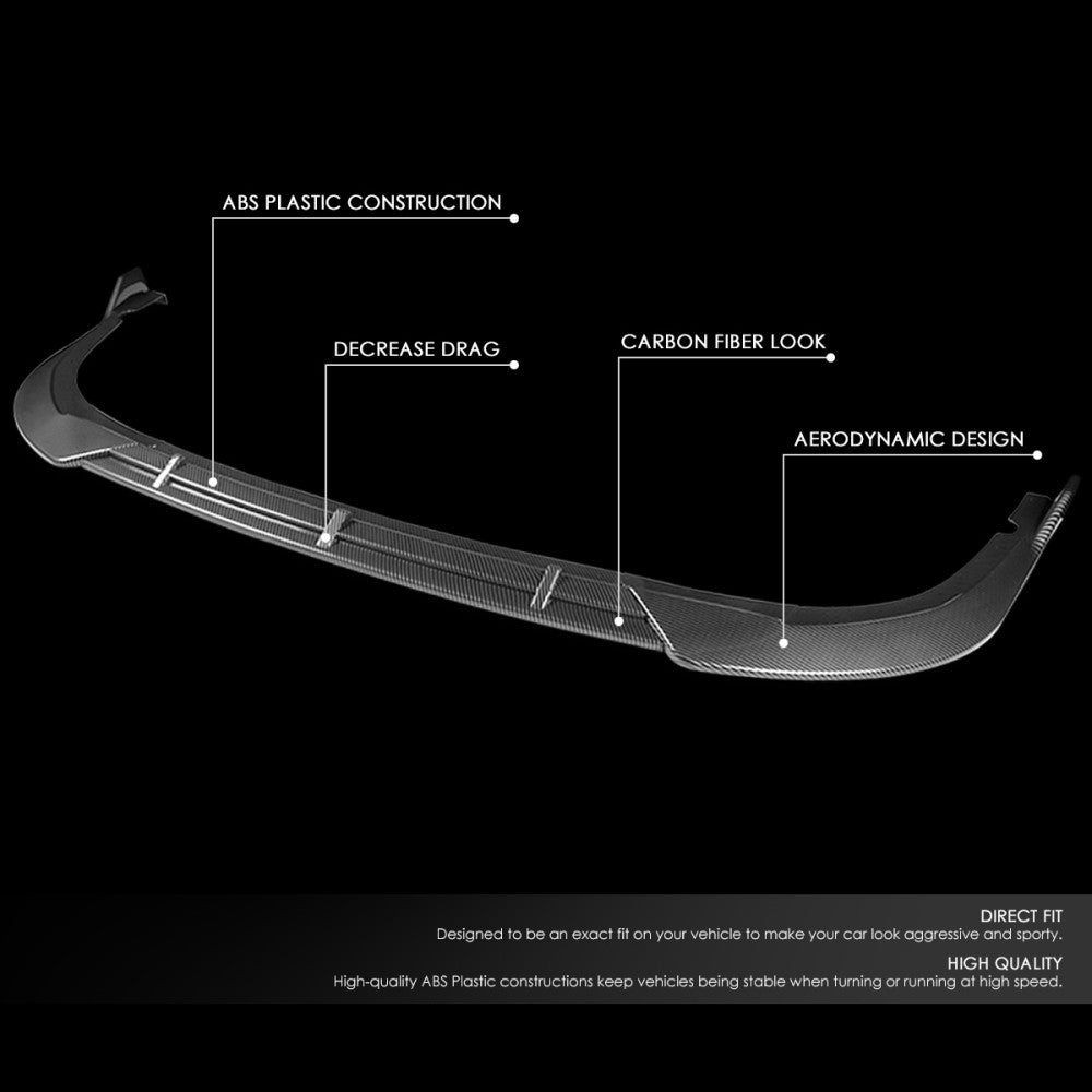 [Carbon Style Look] Front Bumper Lip Chin Guard For 16-18 Kia Optima S SX SXL JF