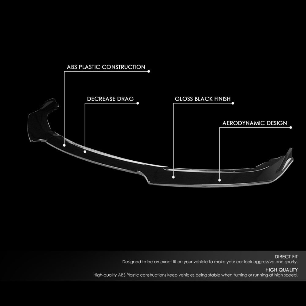 [Painted Gloss Black] Front Bumper Lip Guard Spoiler For 16-21 Honda Civic FC/FK