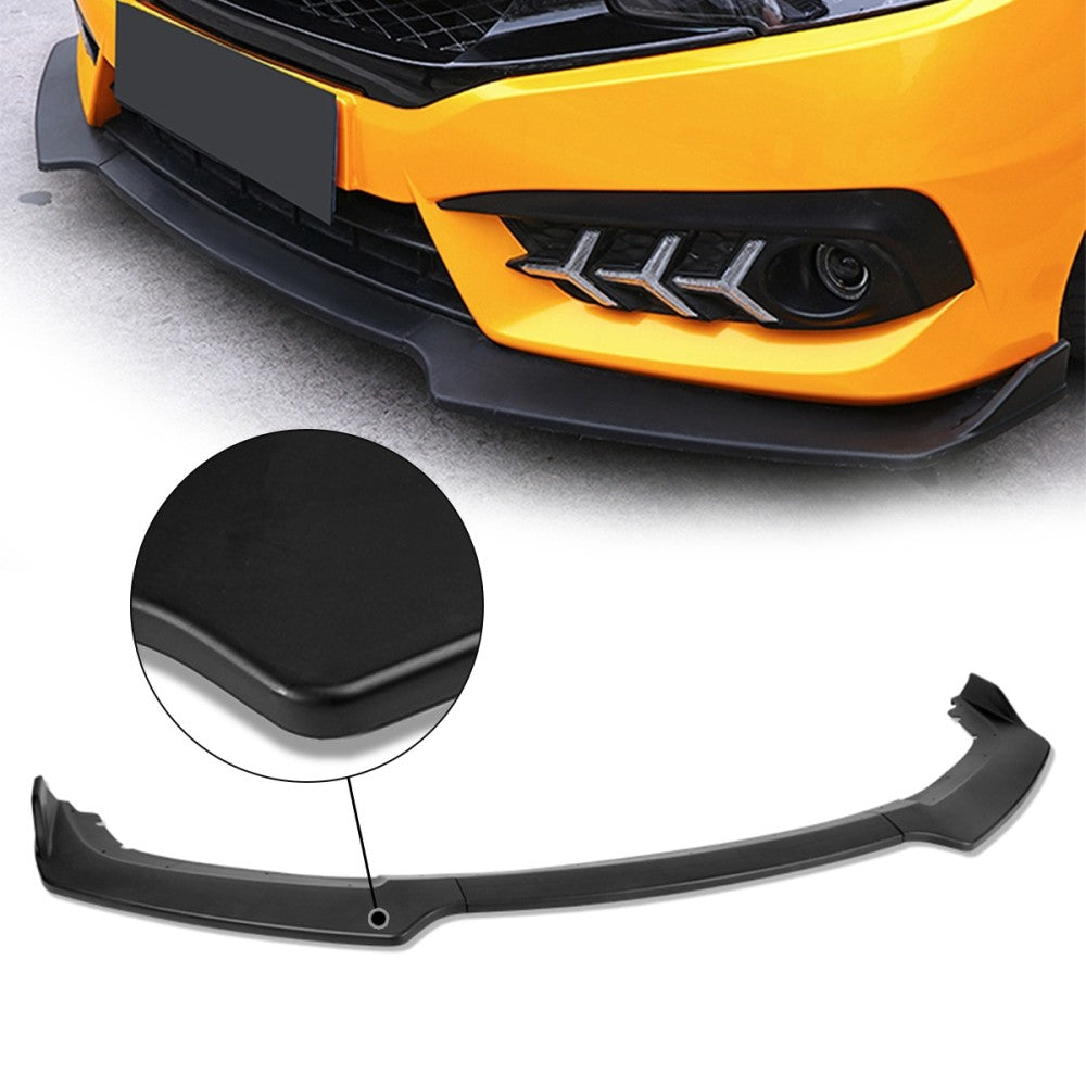 [Matte Black] Front Bumper Lip Chin Guard Body Kit For 16-21 Honda Civic FC/FK