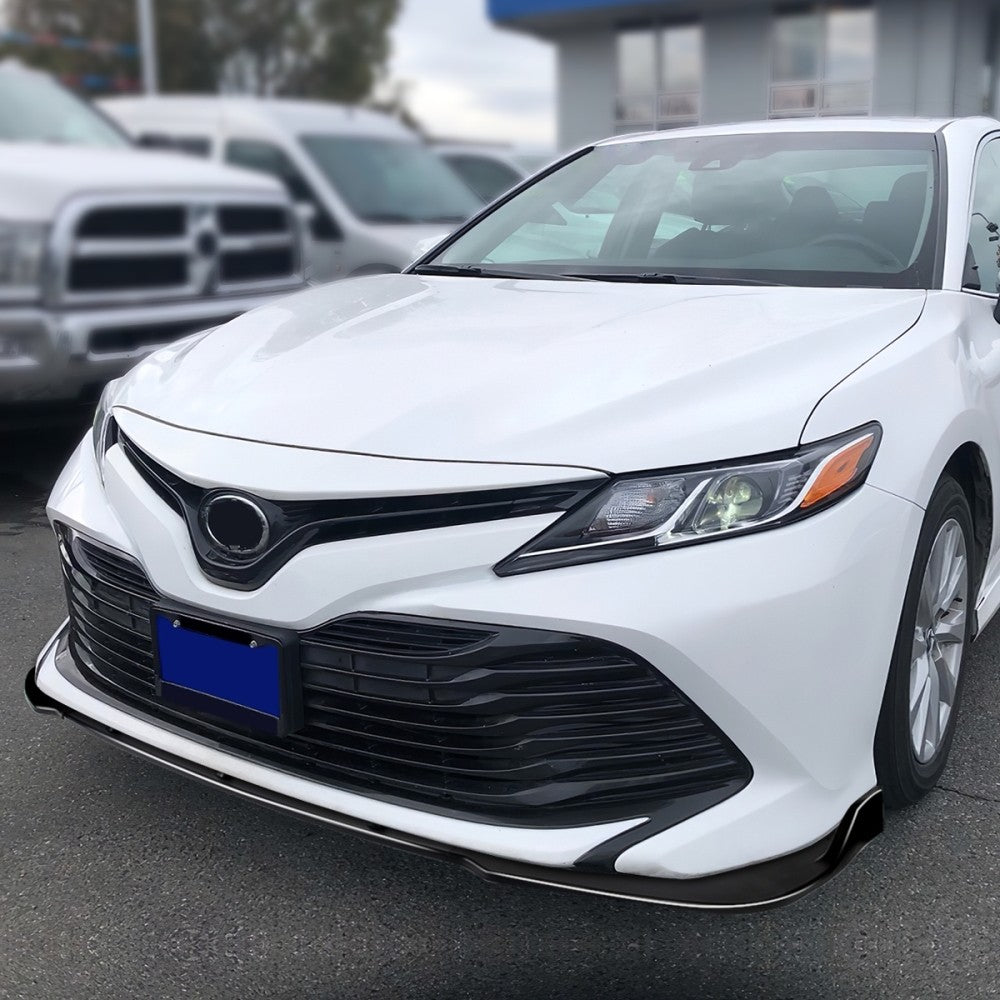 [Painted Gloss Black] Front Bumper Lip Body Kit For 18-20 Toyota Camry SE XSE