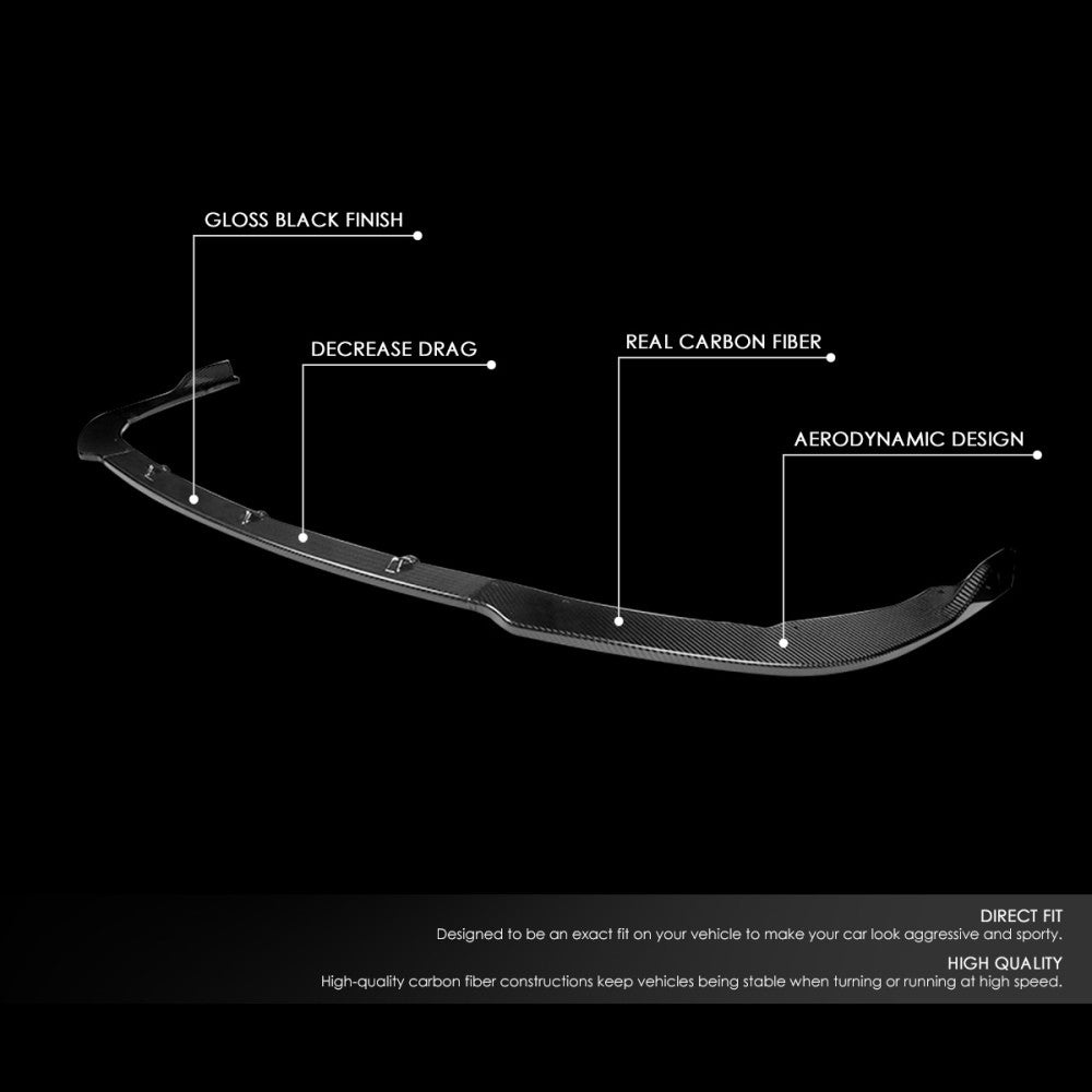 [Real Glossy Carbon Fiber] Front Bumper Lip Guard For 18-20 Toyota Camry SE XSE