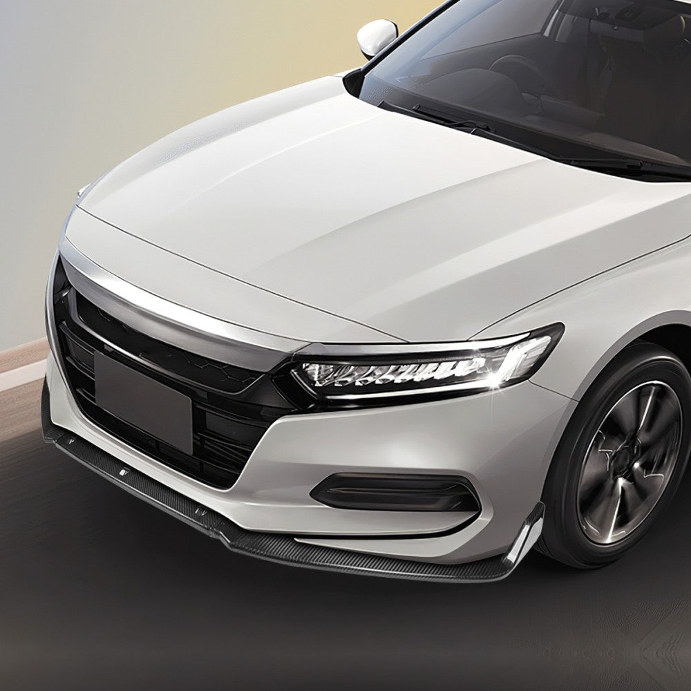 [Real Glossy Carbon Fiber] Front Bumper Lip For 18+ Honda Accord Sedan CV Gen10
