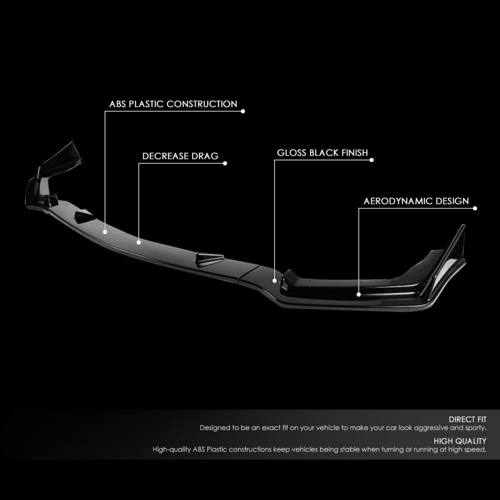 [Painted Gloss Black] Front Bumper Lip For 14-17 Infiniti Q50 Sport Line Bumper