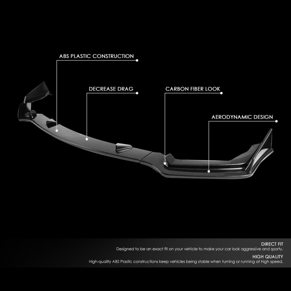 [Carbon Style Look] Front Bumper Lip For 14-17 Infiniti Q50 Sport Line Bumper