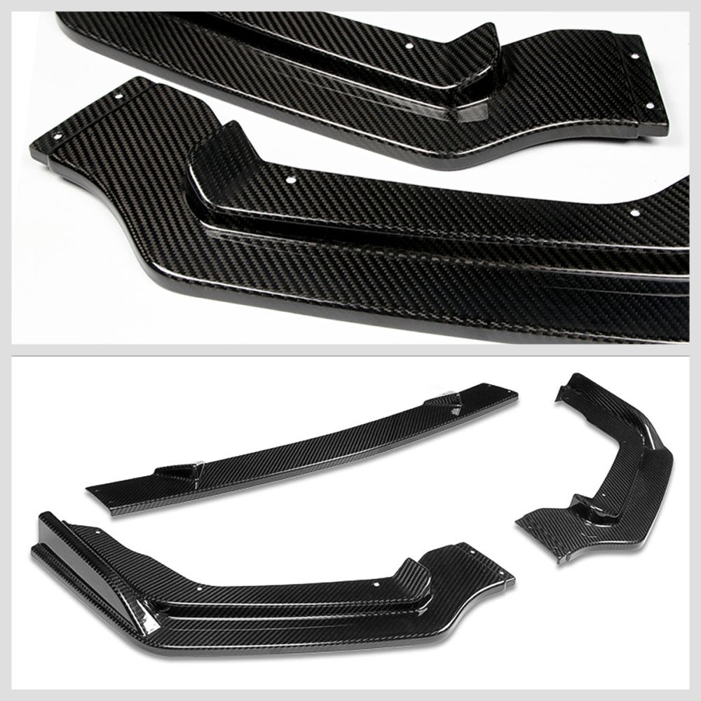 [Real Glossy Carbon Fiber] Front Bumper Lip Chin For 14-17 Q50 Sport Line Bumper