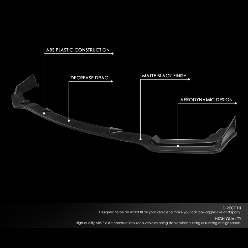 [Matte Black] Front Bumper Lip Guard For 14-17 Infiniti Q50 Sport Line Bumper