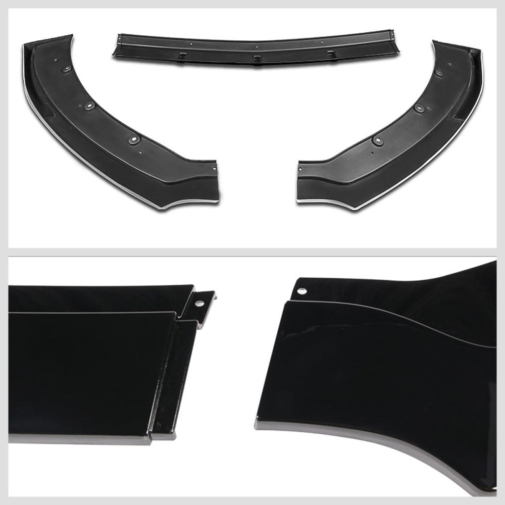 [Painted Gloss Black] Front Bumper Lip Guard Spoiler For 15-17 Ford Mustang S550