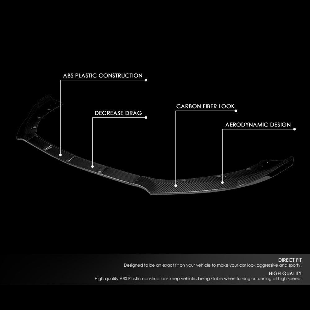[Carbon Style Look] Front Bumper Lip Guard Body Kit For 15-17 Ford Mustang S550