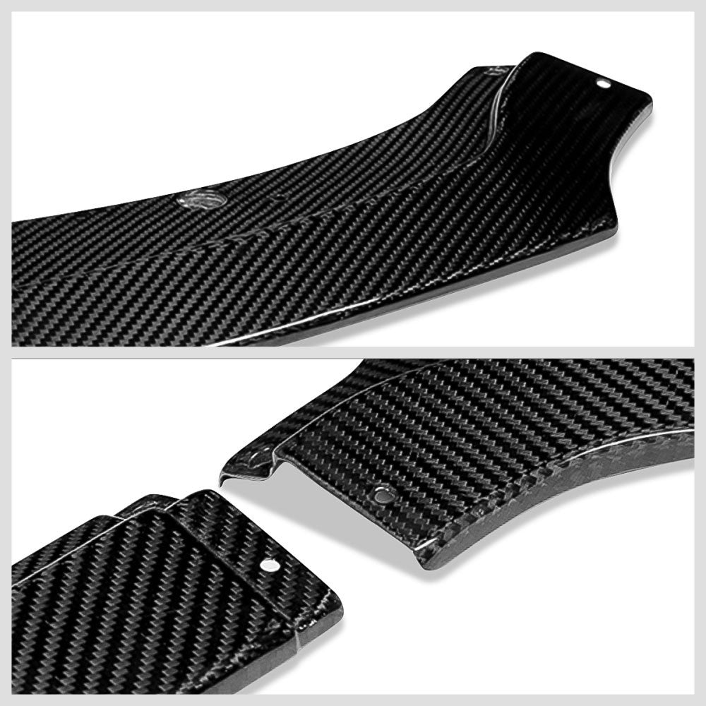 [Real Glossy Carbon Fiber] Front Bumper Lip Guard For 15-17 Ford Mustang S550