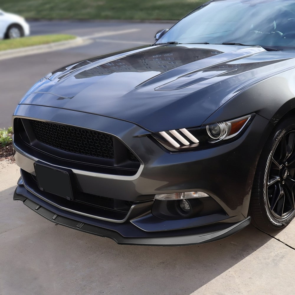 [Matte Black] Front Bumper Lip Chin Guard Body Kit For 15-17 Ford Mustang S550