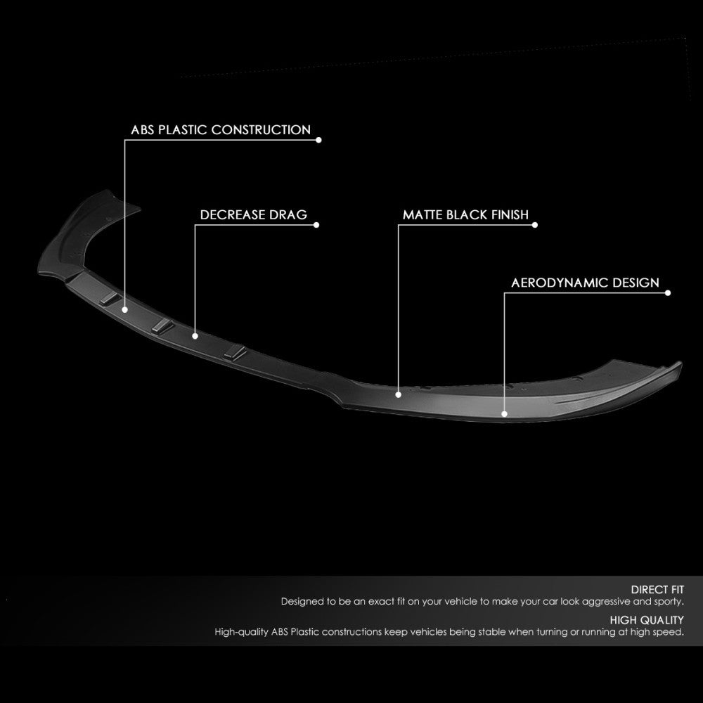 [Matte Black] Front Bumper Lip Chin Guard Body Kit For 15-17 Ford Mustang S550