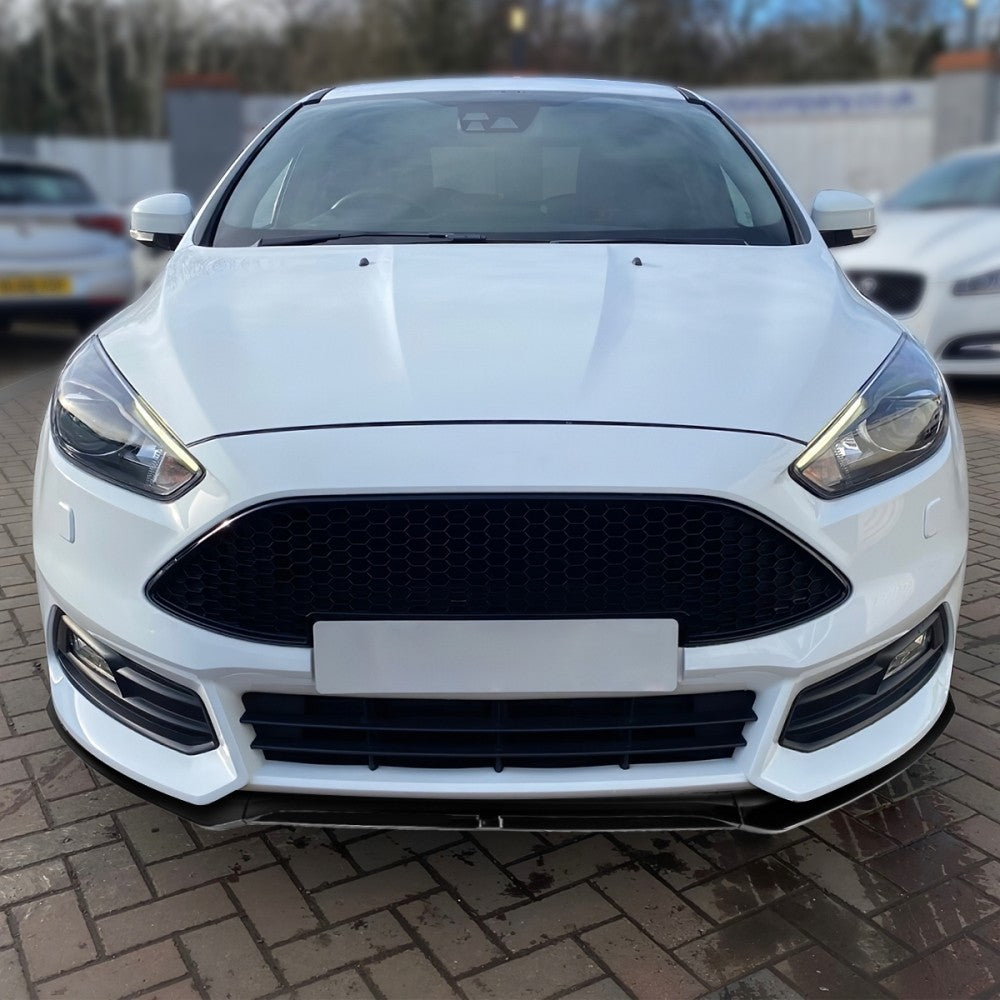 [Painted Gloss Black] Front Bumper Lip Chin Guard Body Kit For 15-18 Ford Focus