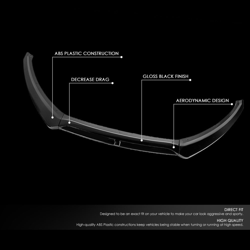 [Painted Gloss Black] Front Bumper Lip Chin Guard Body Kit For 15-18 Ford Focus